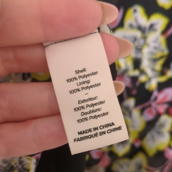 Cinq à Sept black multicolor floral v-neck Tish mini dress ruffle trim - Picture 7 of 8